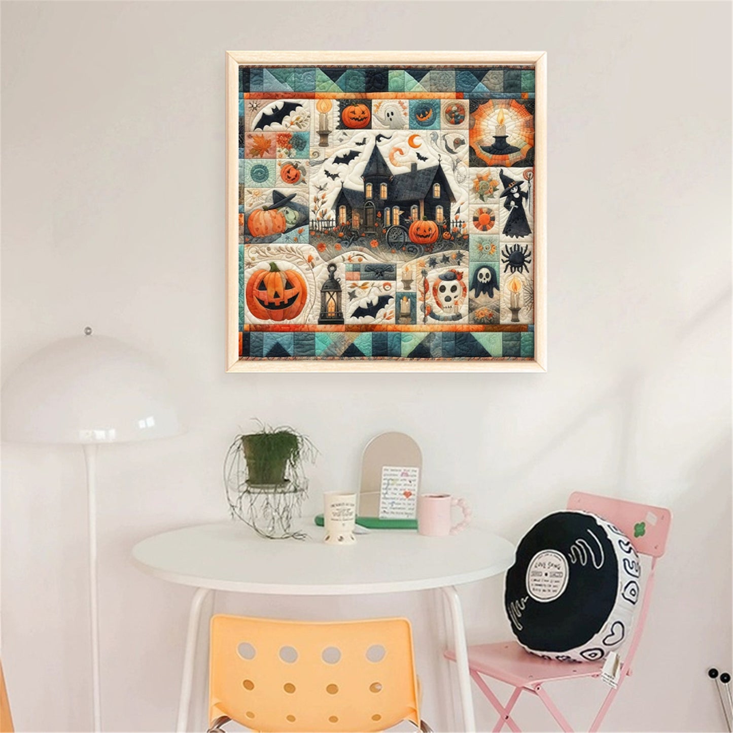 Spliced Pumpkin Witch - Full 11CT Stamped Cross Stitch 45x45CM - Yishu