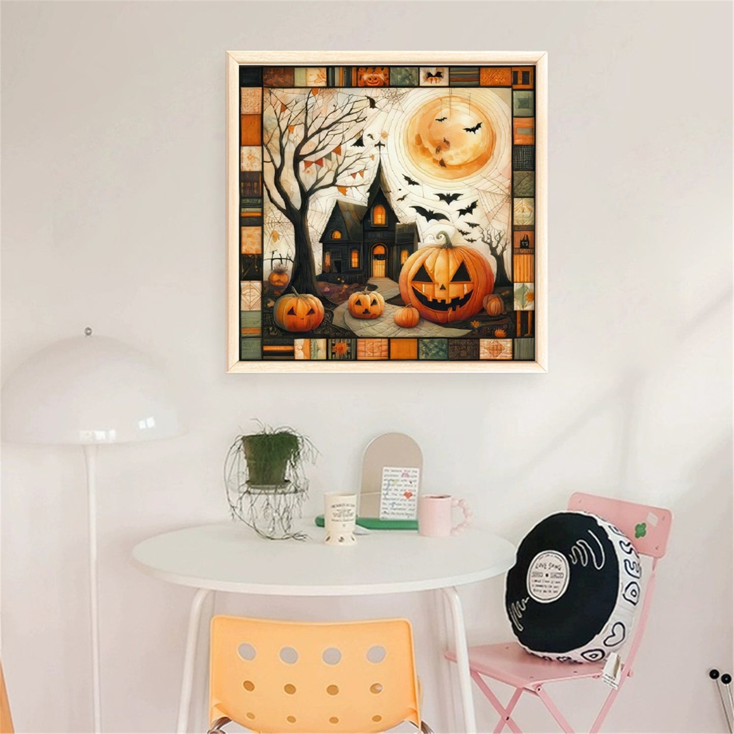 Spliced Pumpkin Cabin - Full 11CT Stamped Cross Stitch 45x45CM - Yishu
