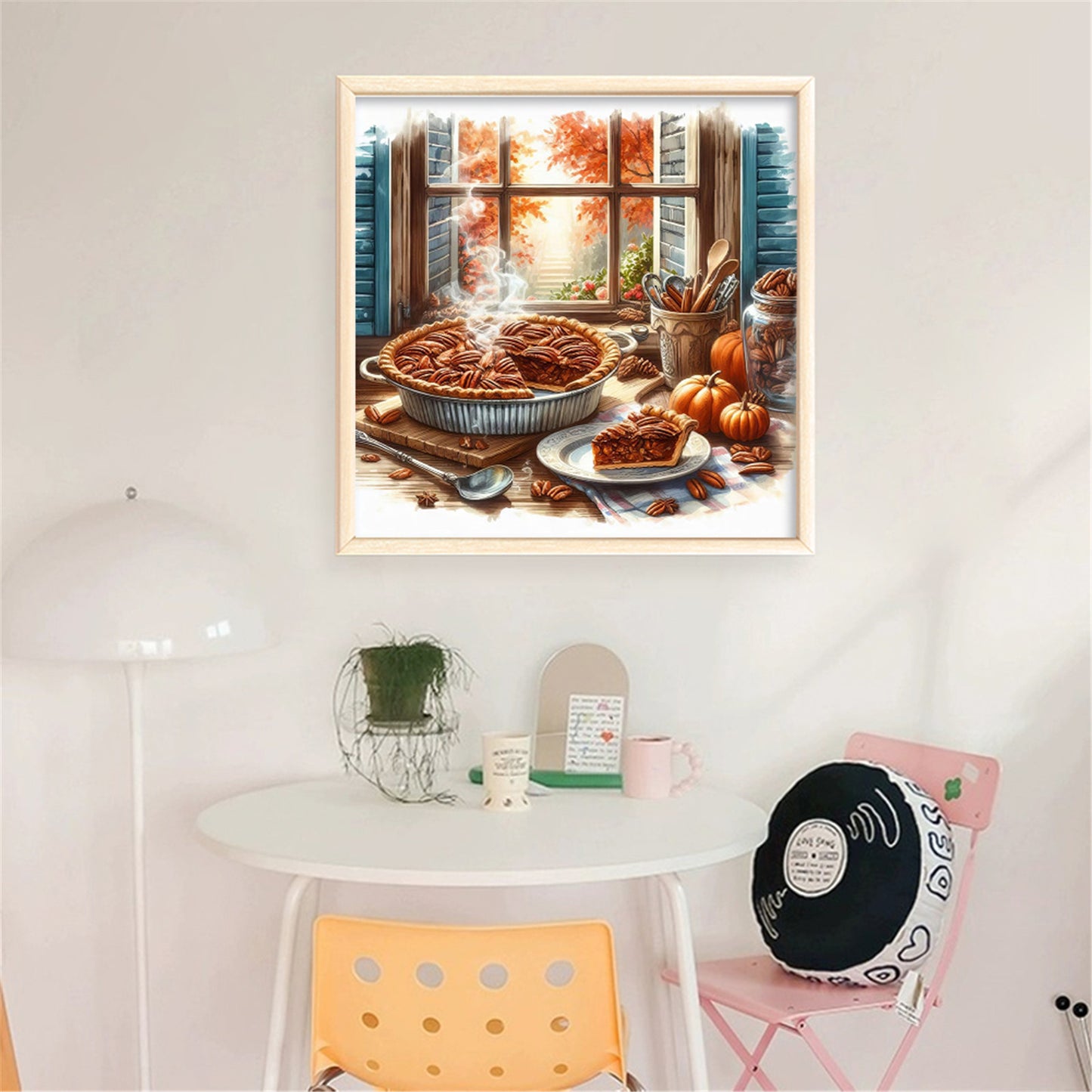 Autumn Scenery By Window - Full 11CT Stamped Cross Stitch 45x45CM - Yishu