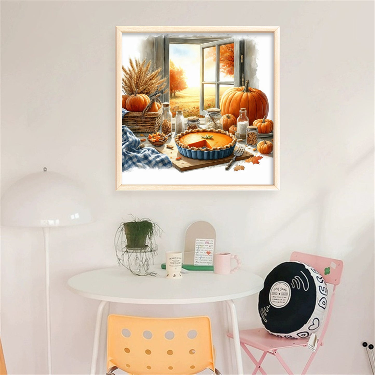 Autumn Scenery By Window - Full 11CT Stamped Cross Stitch 45x45CM - Yishu