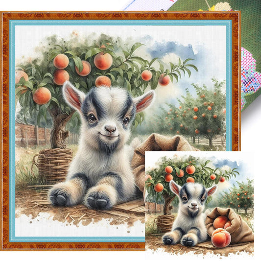 Lamb - Full 11CT Stamped Cross Stitch 40x40CM - Huacan