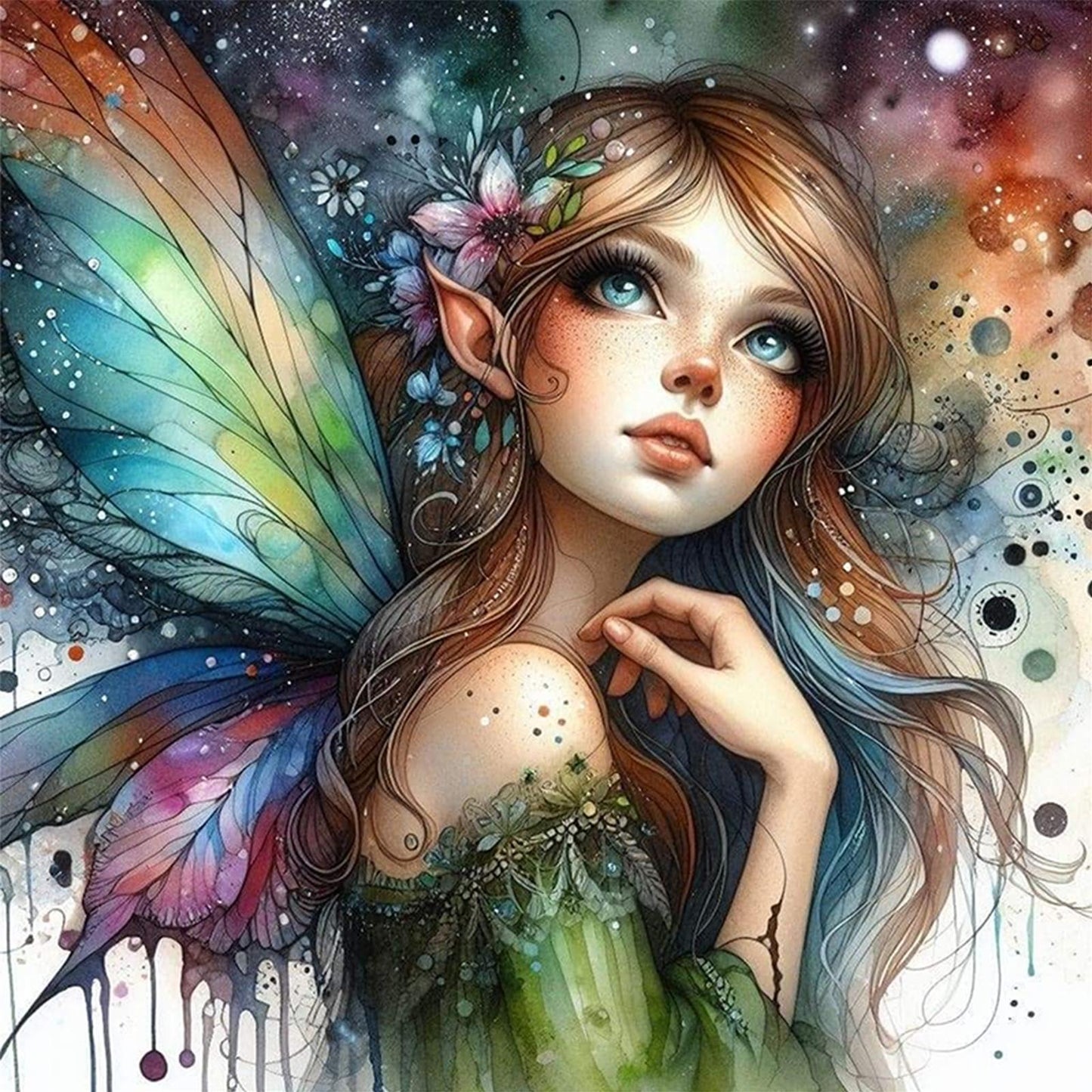 Butterfly Fairy - Full 11CT Stamped Cross Stitch 50x50CM - Huacan
