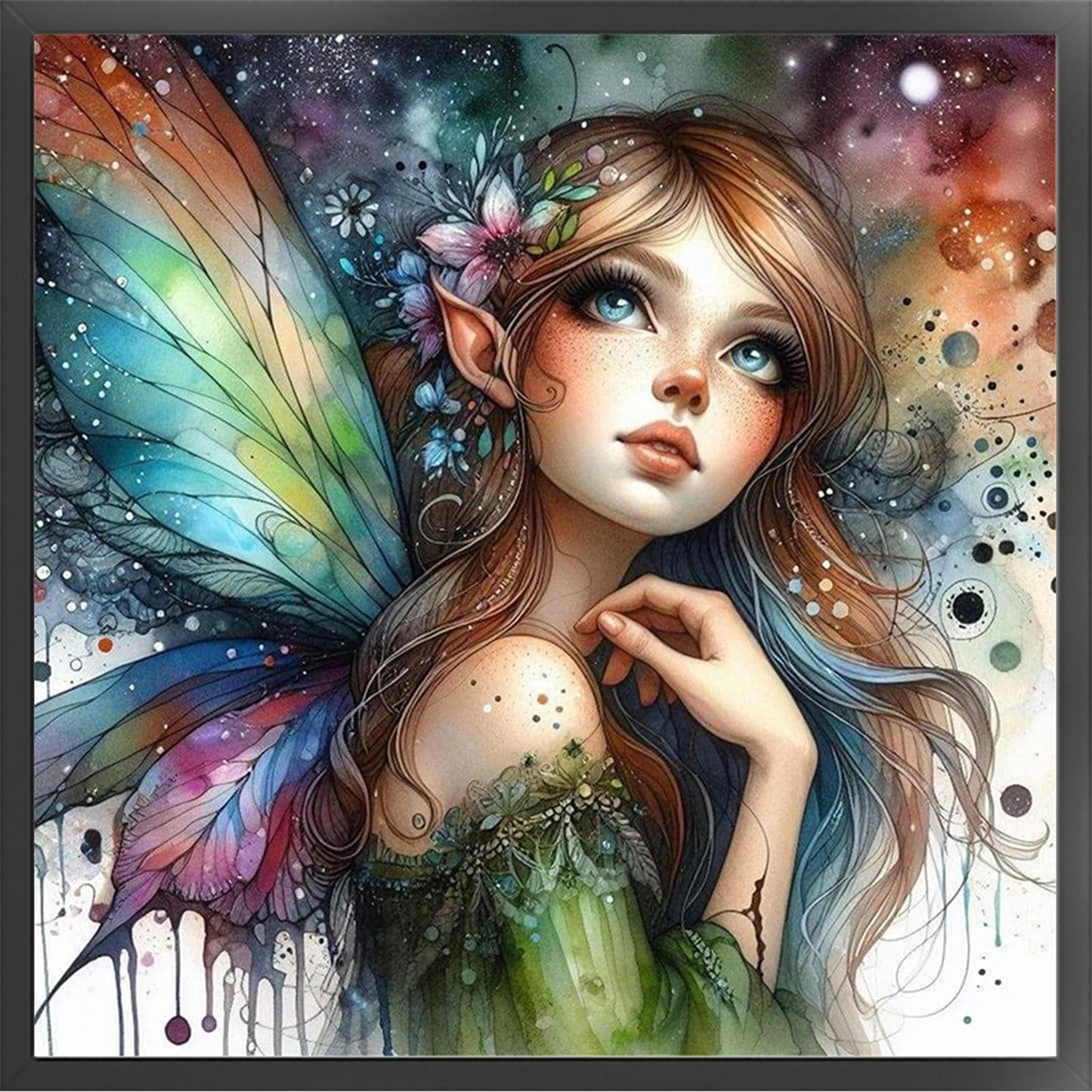 Butterfly Fairy - Full 11CT Stamped Cross Stitch 50x50CM - Huacan