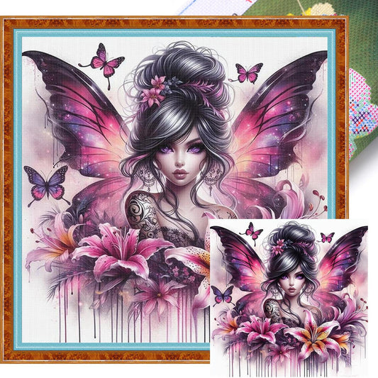 Butterfly Fairy - Full 11CT Stamped Cross Stitch 50x50CM - Huacan