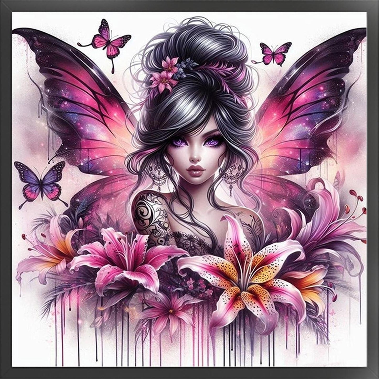 Butterfly Fairy - Full 11CT Stamped Cross Stitch 50x50CM - Huacan