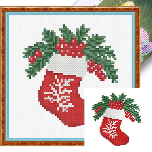 Christmas Stocking - Full 11CT Stamped Cross Stitch 20x20CM - Mona Lisa