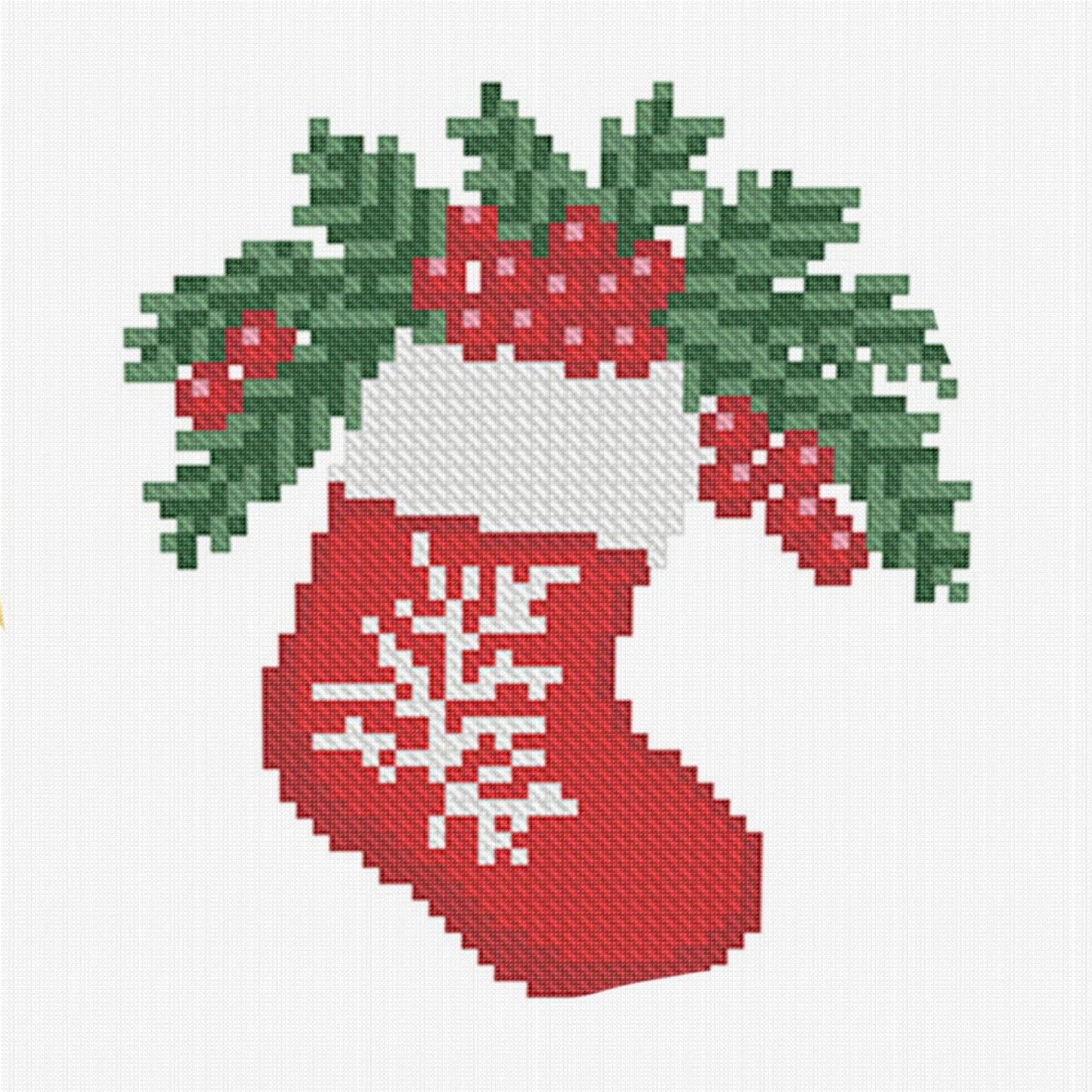 Christmas Stocking - Full 11CT Stamped Cross Stitch 20x20CM - Mona Lisa