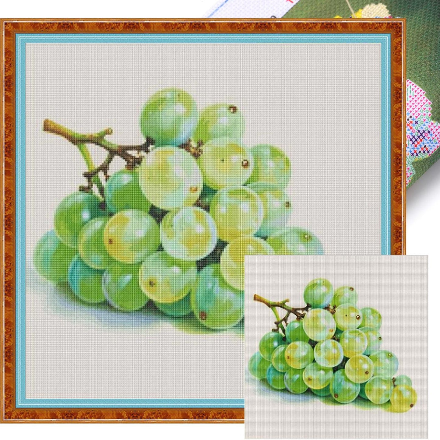 Fruits - Grape - Full 14CT Stamped Cross Stitch 50x50CM - Fairy Egyptian Cotton