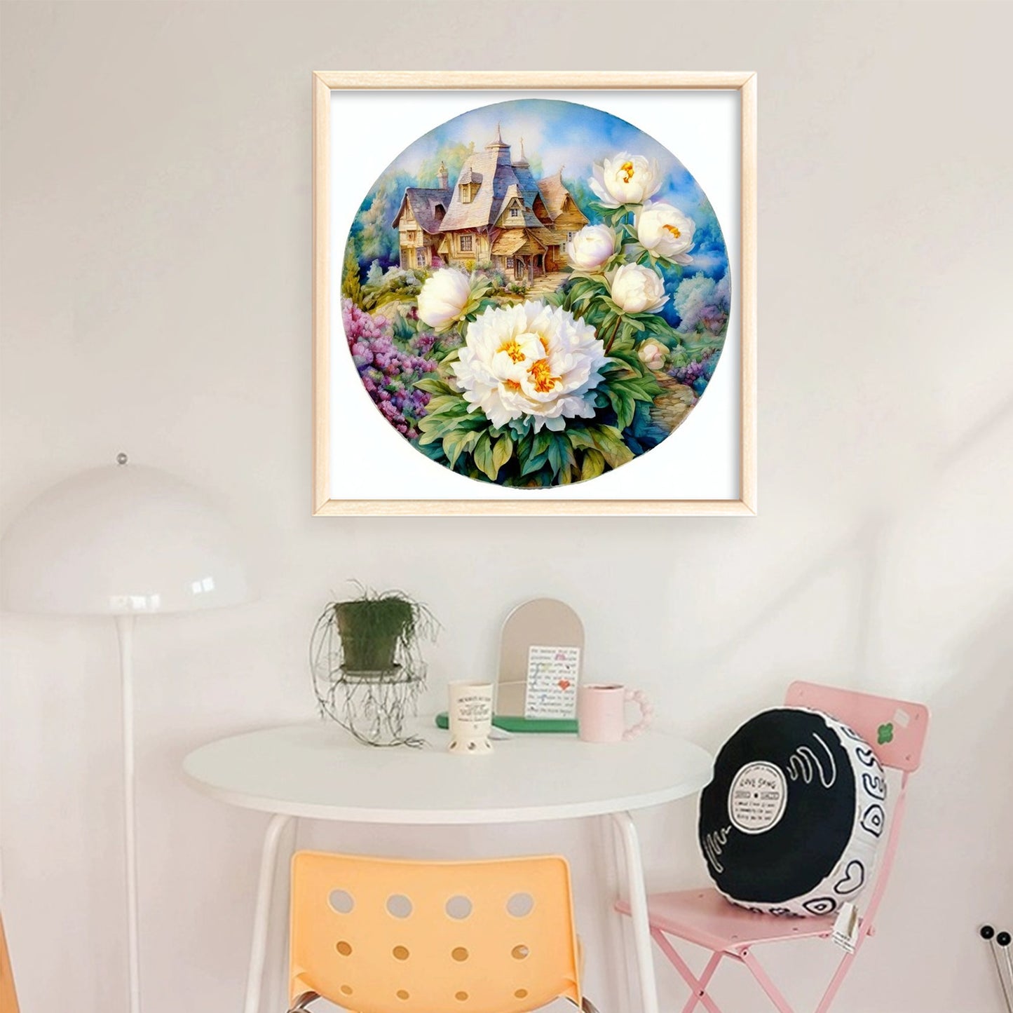 Peony Manor - Full 11CT Stamped Cross Stitch 40x40CM - Yishu