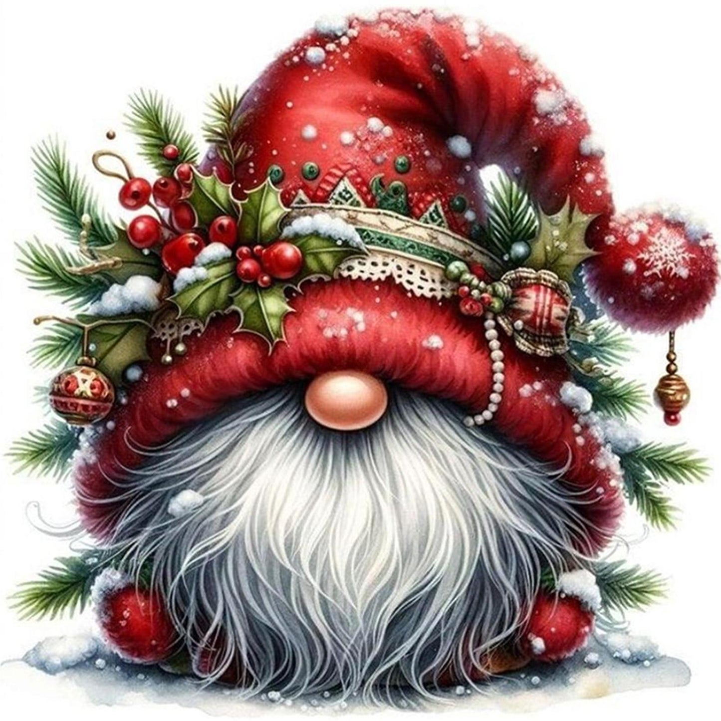 Christmas Goblin - Full 11CT Stamped Cross Stitch 40x40CM - Yishu