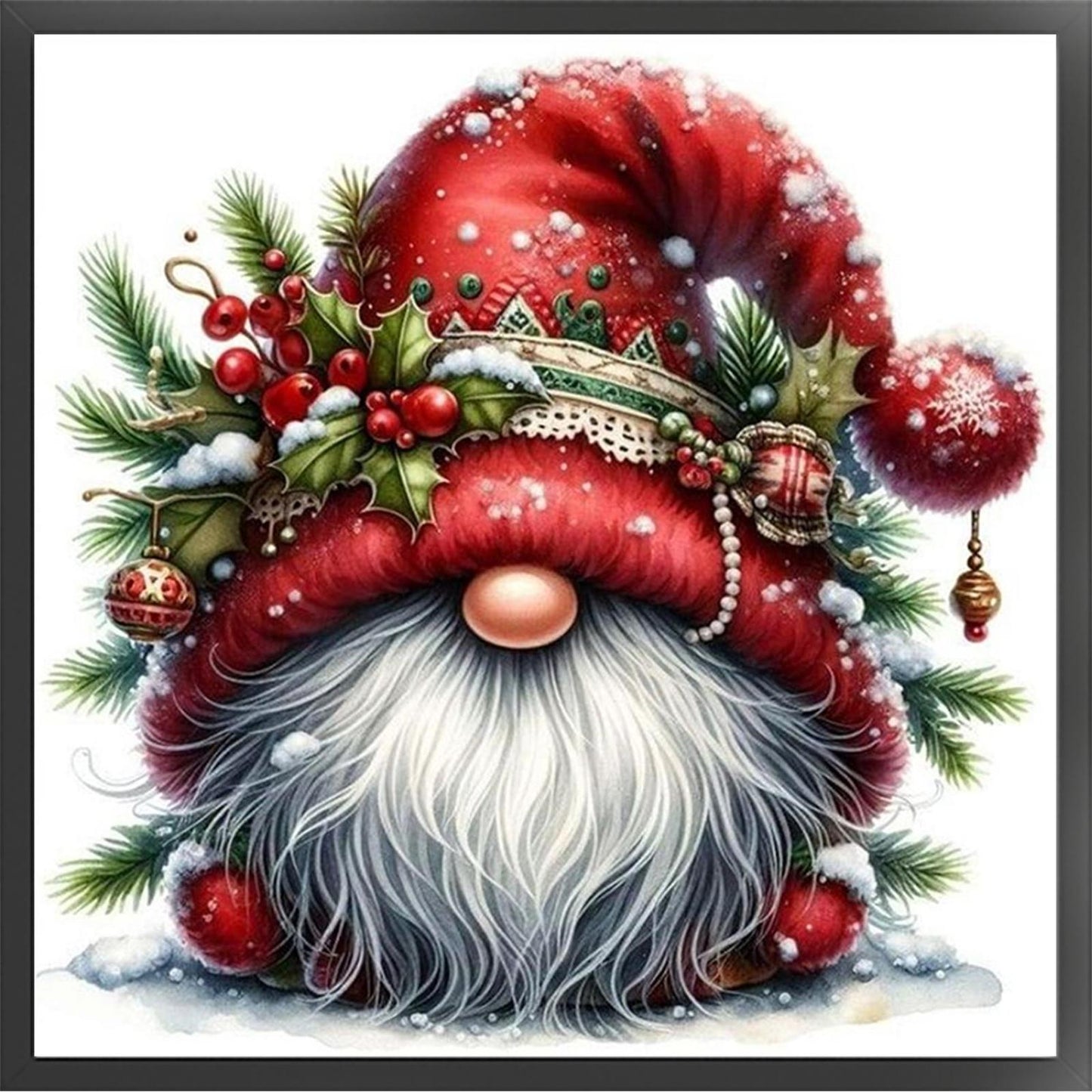 Christmas Goblin - Full 11CT Stamped Cross Stitch 40x40CM - Yishu