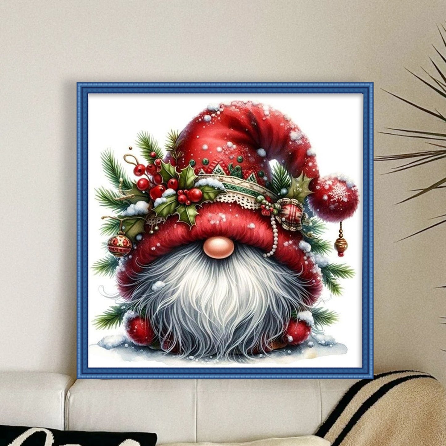 Christmas Goblin - Full 11CT Stamped Cross Stitch 40x40CM - Yishu