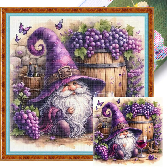 Grape Sprite - Full 11CT Stamped Cross Stitch 45x45CM - Huacan