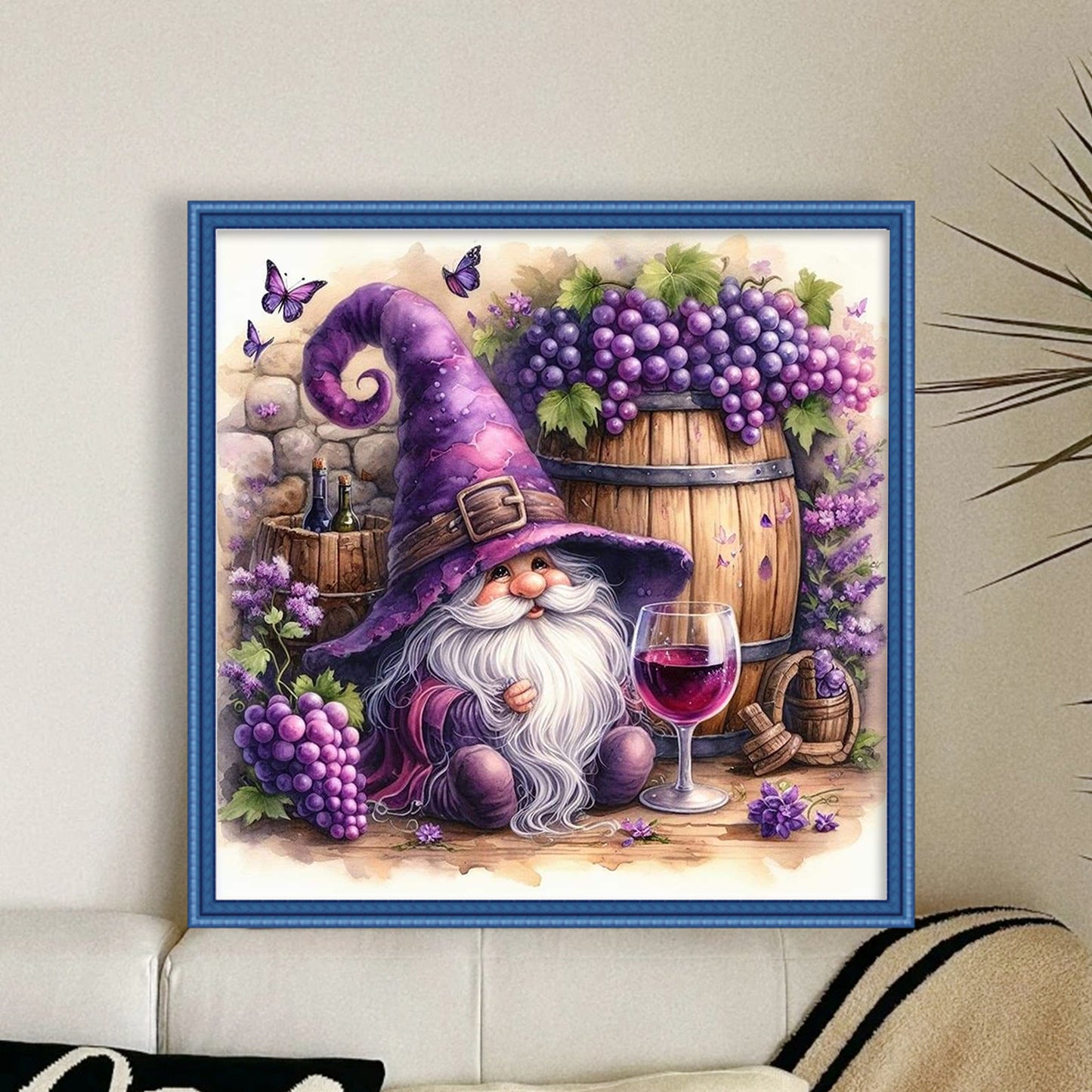 Grape Sprite - Full 11CT Stamped Cross Stitch 45x45CM - Huacan