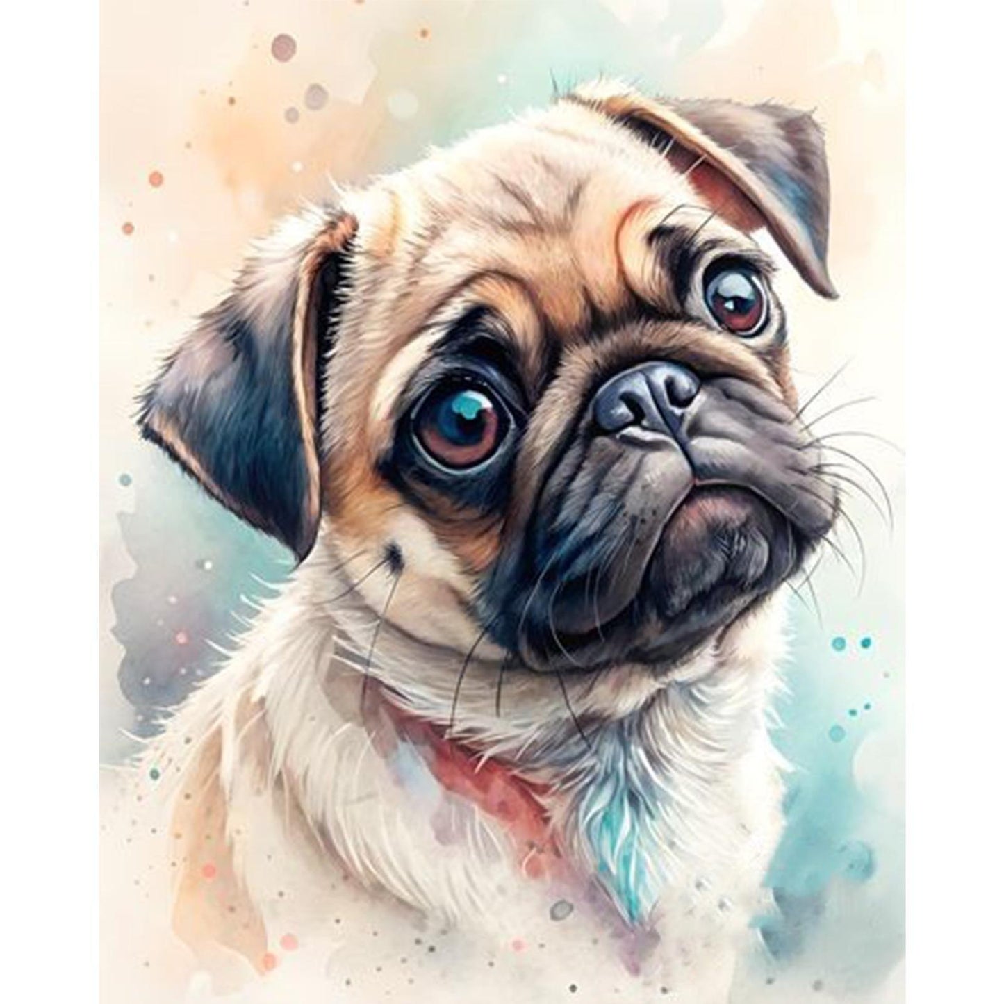 Pug-Dog - Full 11CT Stamped Cross Stitch 40x50CM - Huacan
