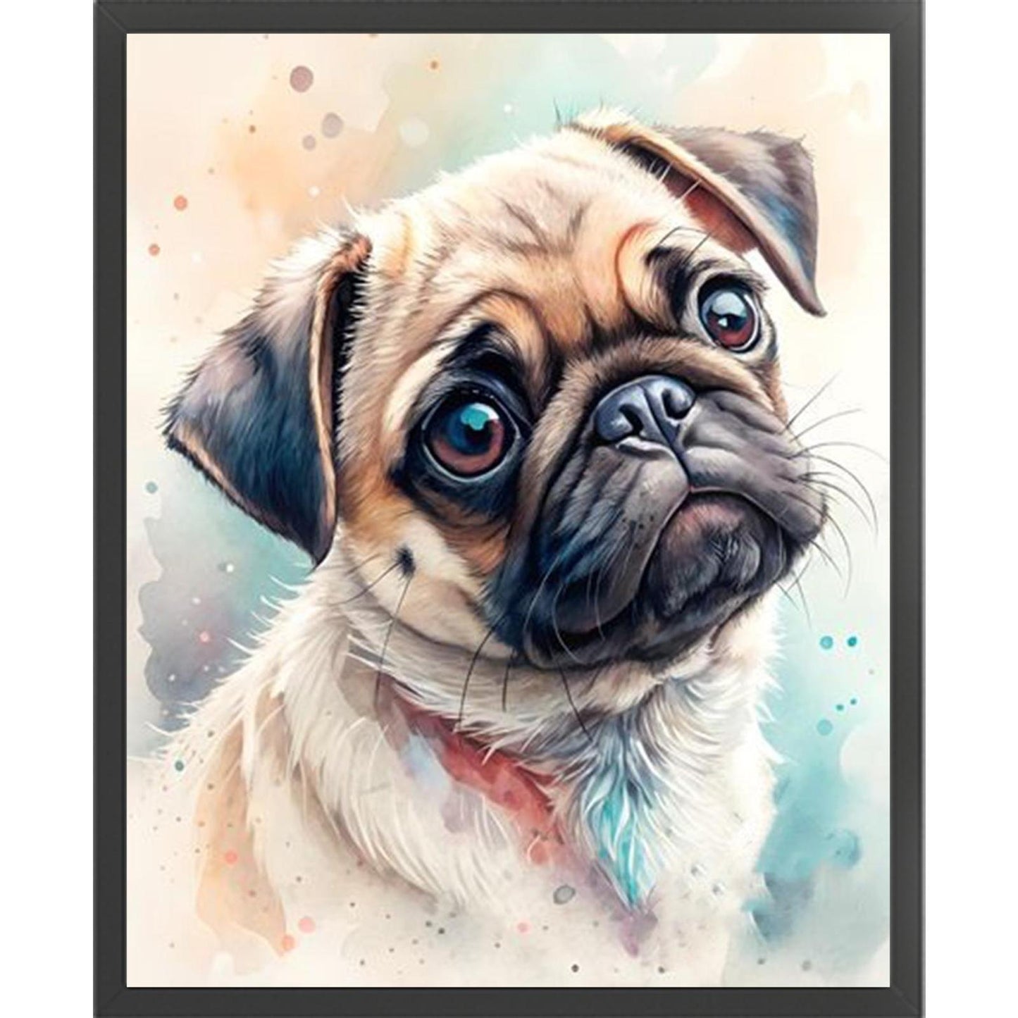 Pug-Dog - Full 11CT Stamped Cross Stitch 40x50CM - Huacan
