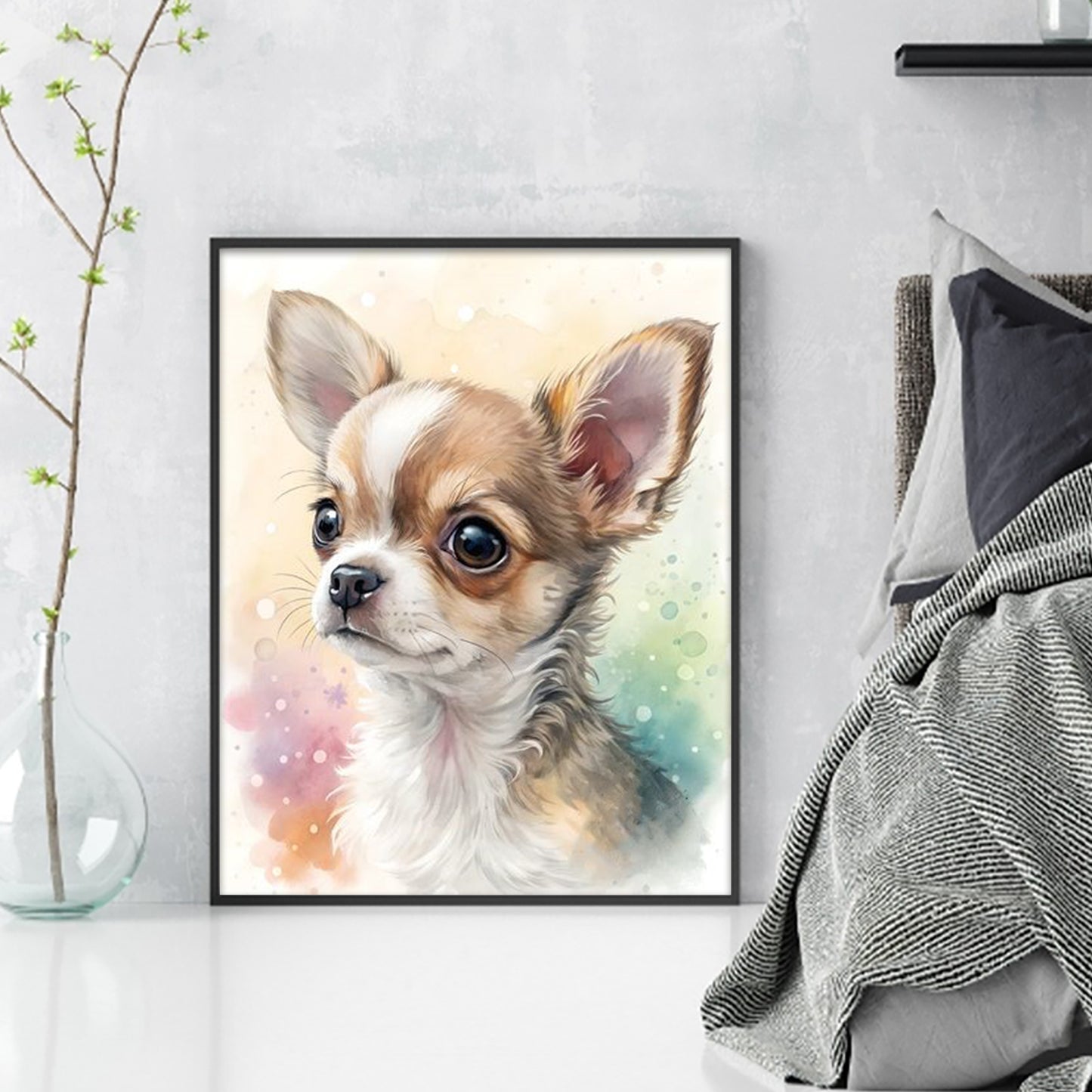 Chihuahua-Dog - Full 11CT Stamped Cross Stitch 40x50CM - Huacan