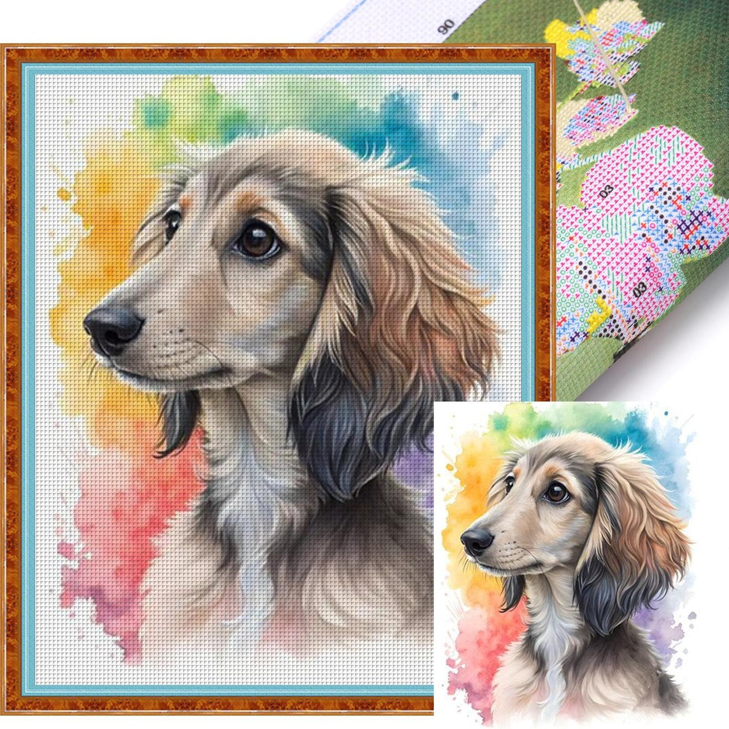 Afghan Hound-Dog - Full 11CT Stamped Cross Stitch 40x50CM - Huacan