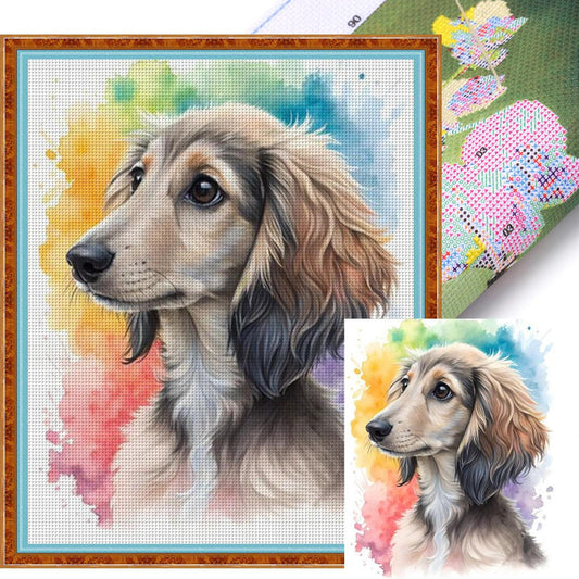 Afghan Hound-Dog - Full 11CT Stamped Cross Stitch 40x50CM - Huacan