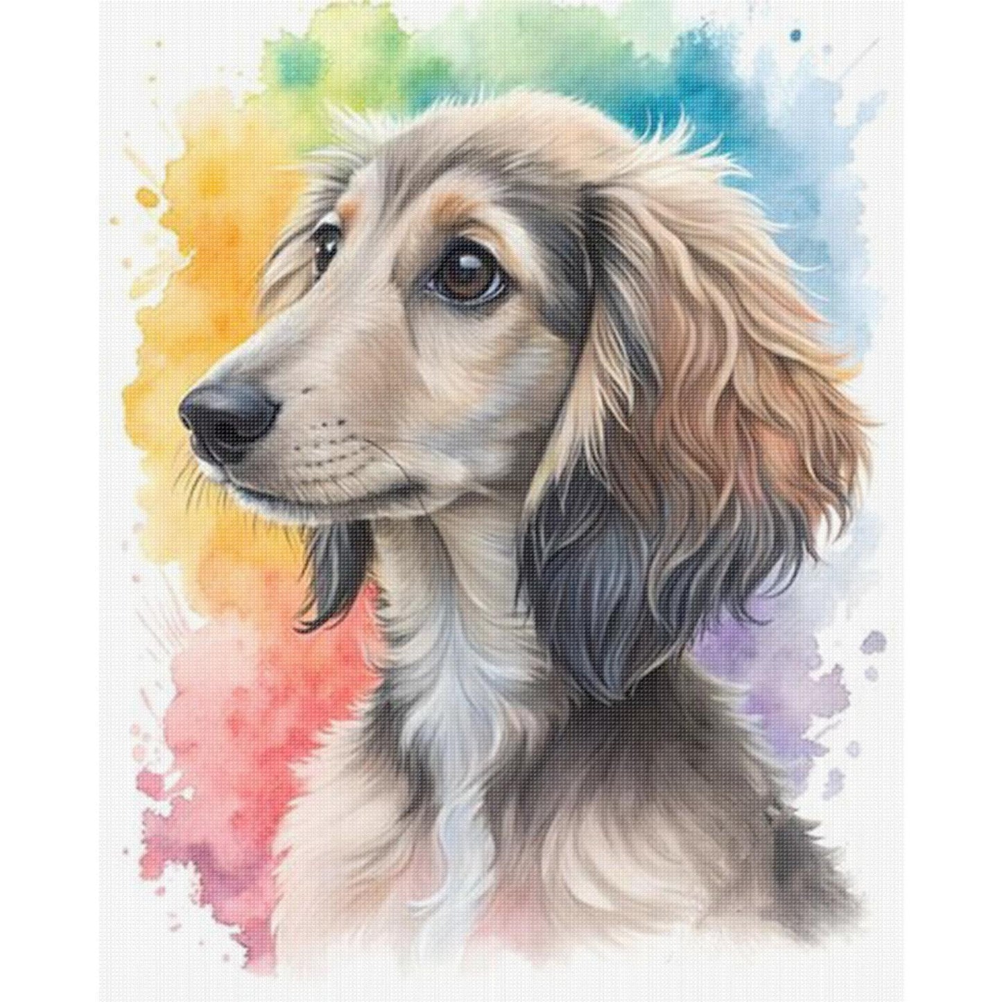 Afghan Hound-Dog - Full 11CT Stamped Cross Stitch 40x50CM - Huacan