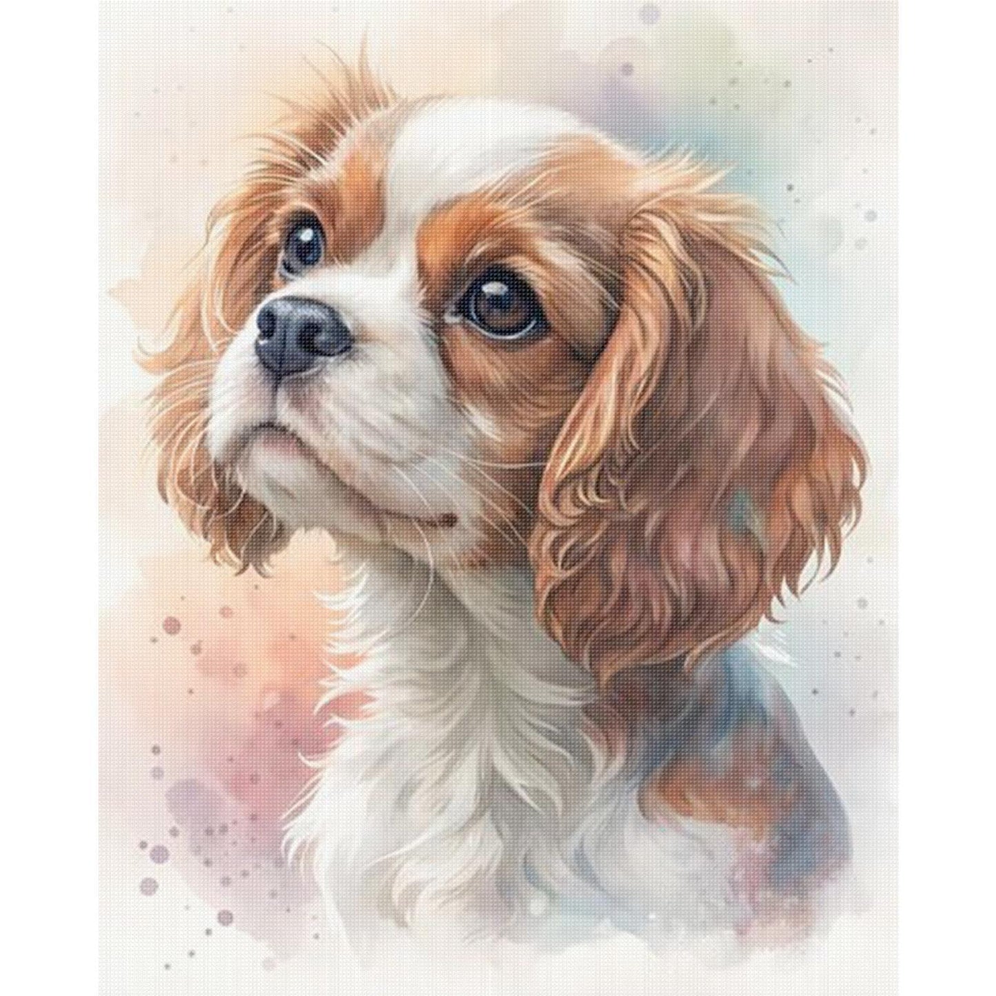 Cavalier King Charles Spaniel-Dog - Full 11CT Stamped Cross Stitch 40x50CM - Huacan