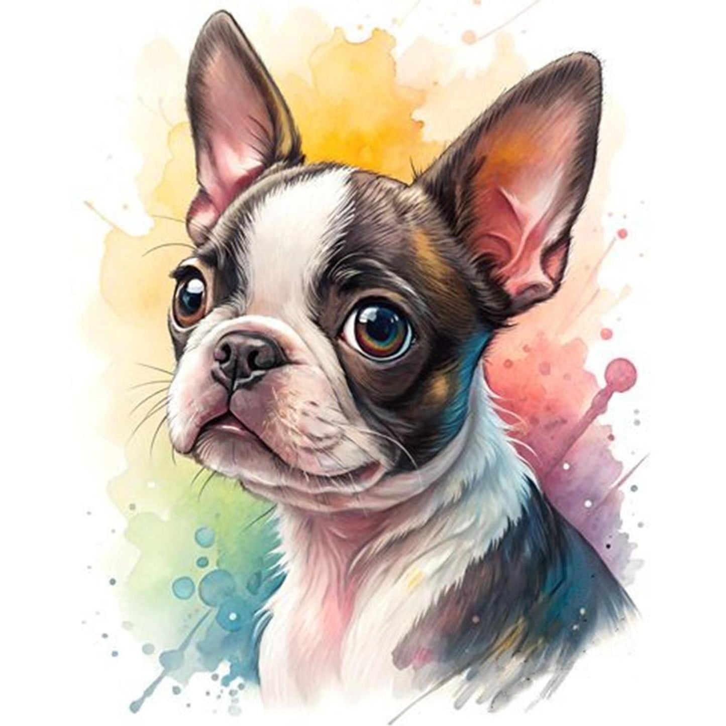 Boston Terrier-Dog - Full 11CT Stamped Cross Stitch 40x50CM - Huacan