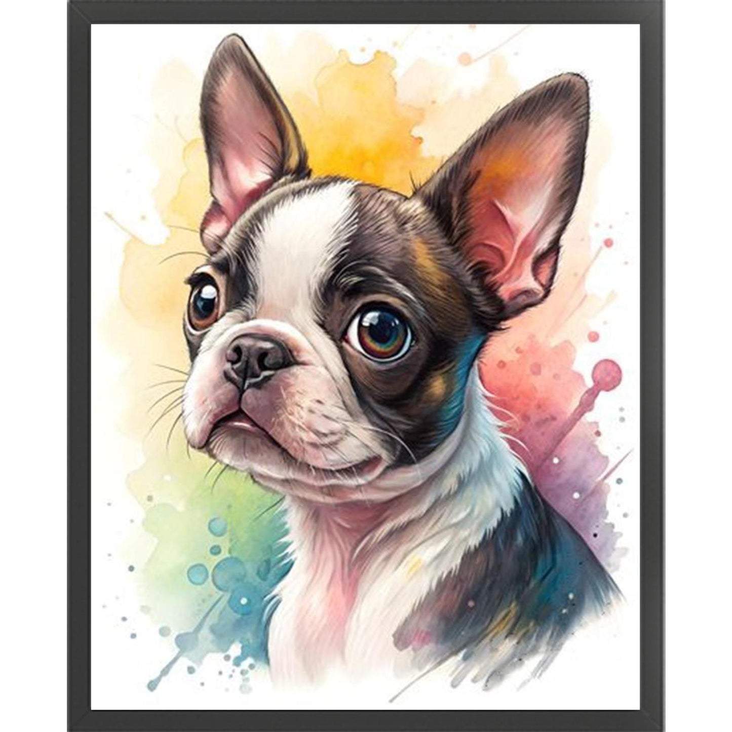 Boston Terrier-Dog - Full 11CT Stamped Cross Stitch 40x50CM - Huacan