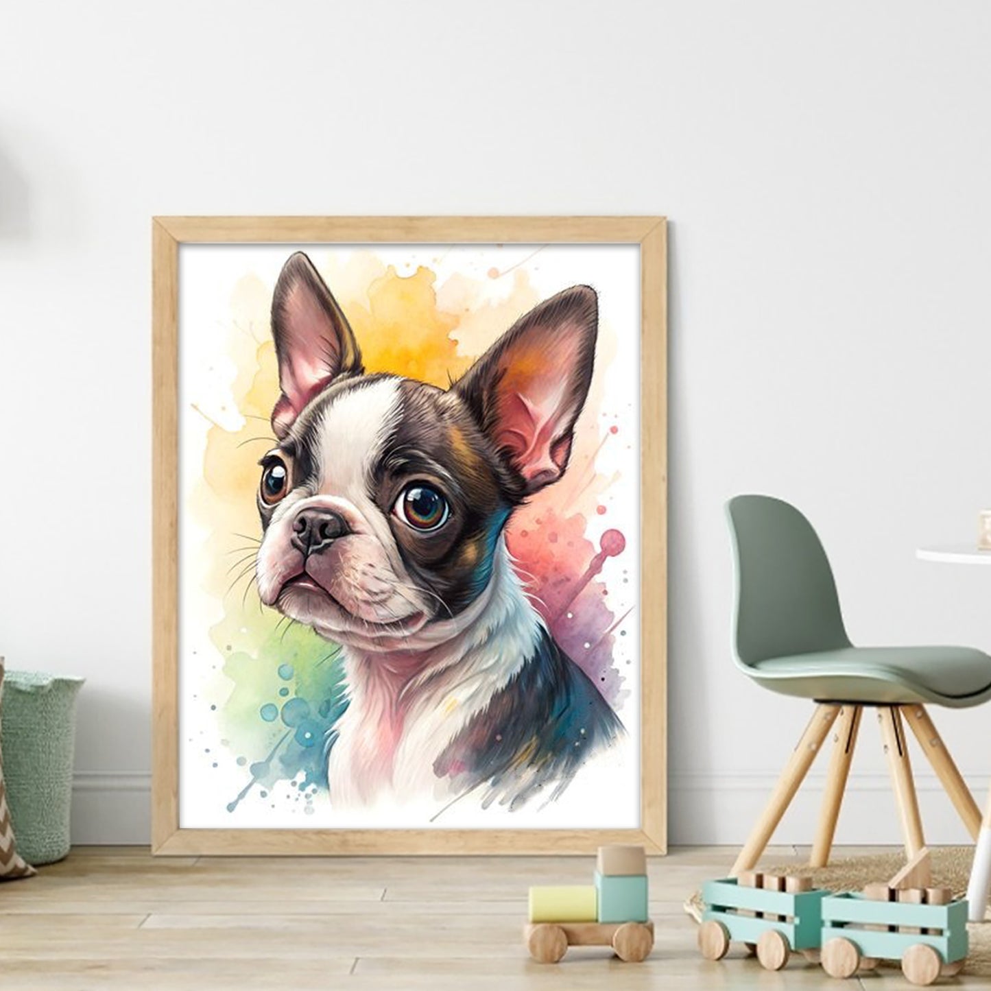 Boston Terrier-Dog - Full 11CT Stamped Cross Stitch 40x50CM - Huacan