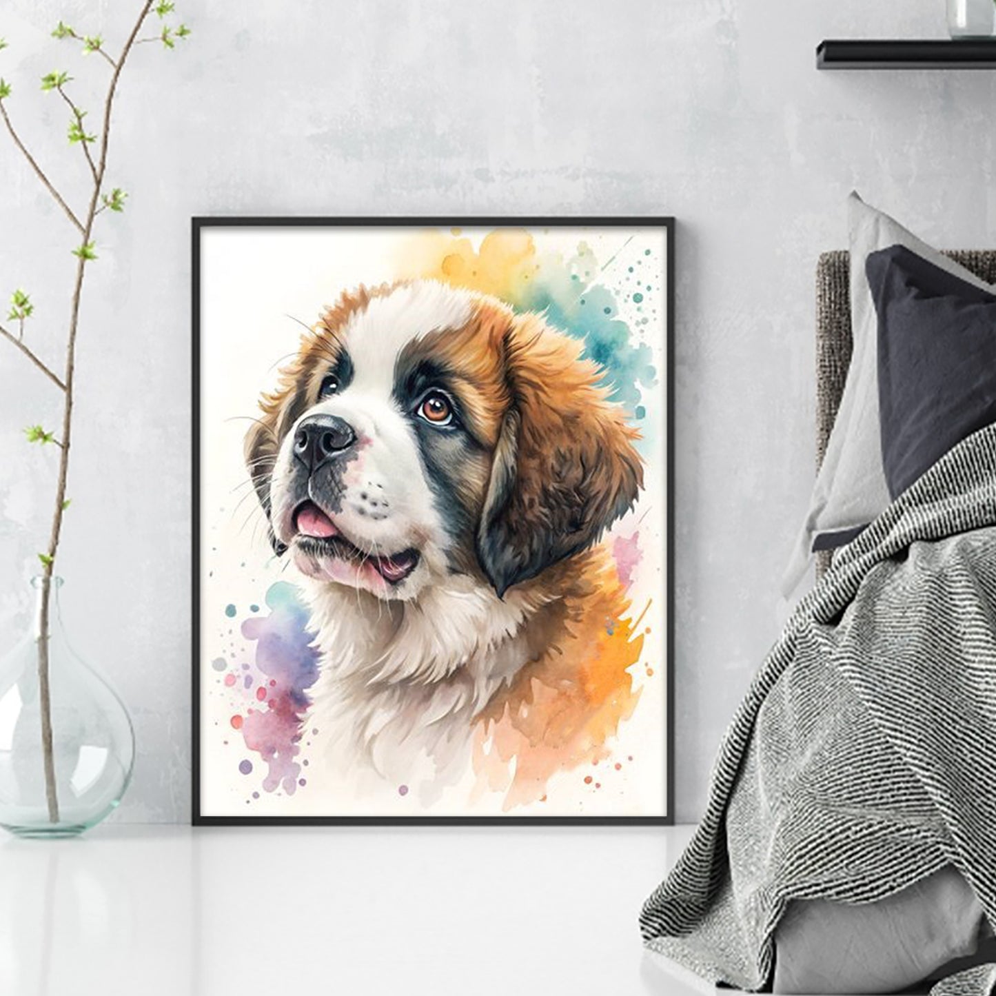 Saint Bernard-Dog - Full 11CT Stamped Cross Stitch 40x50CM - Huacan