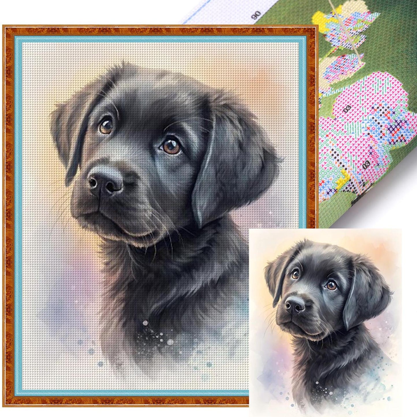 Labrador-Dog - Full 11CT Stamped Cross Stitch 40x50CM - Huacan