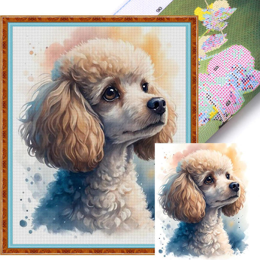 Poodle-Dog - Full 11CT Stamped Cross Stitch 40x50CM - Huacan