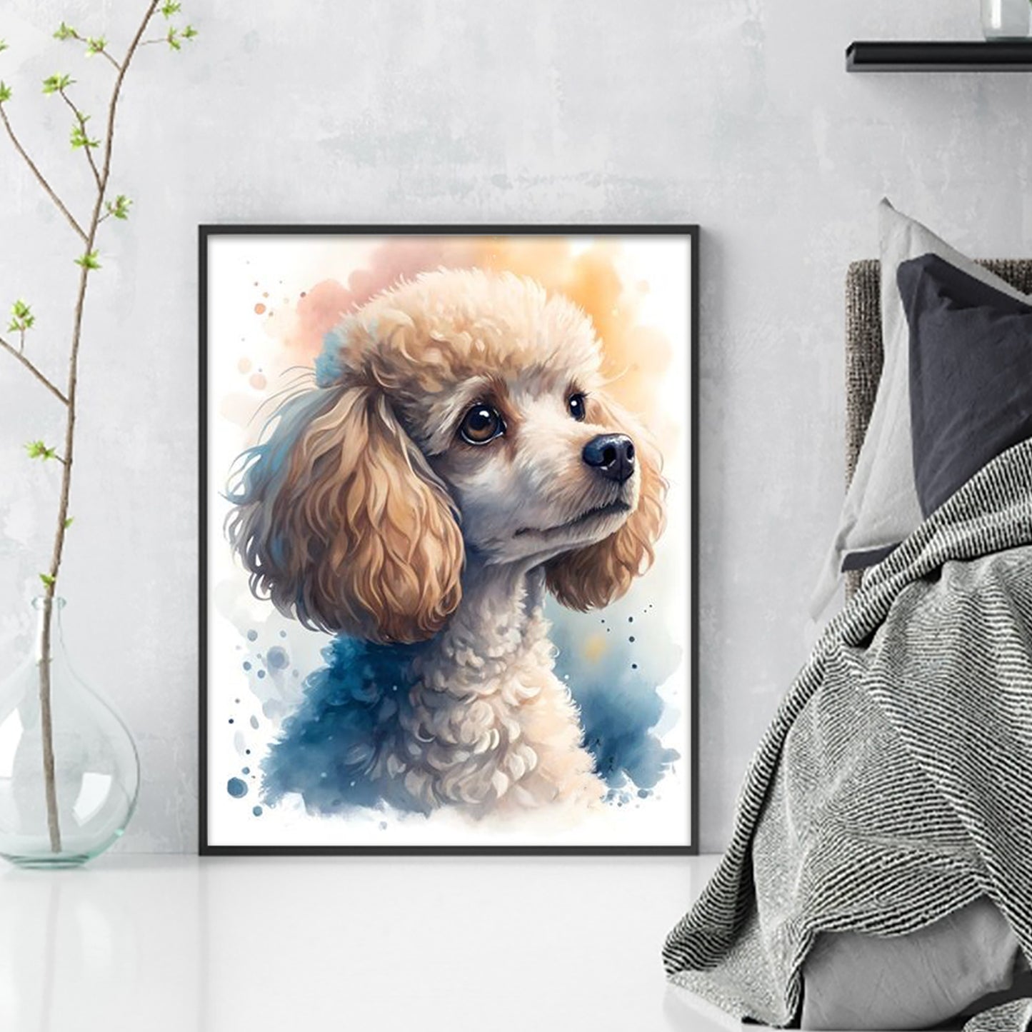 Poodle-Dog - Full 11CT Stamped Cross Stitch 40x50CM - Huacan