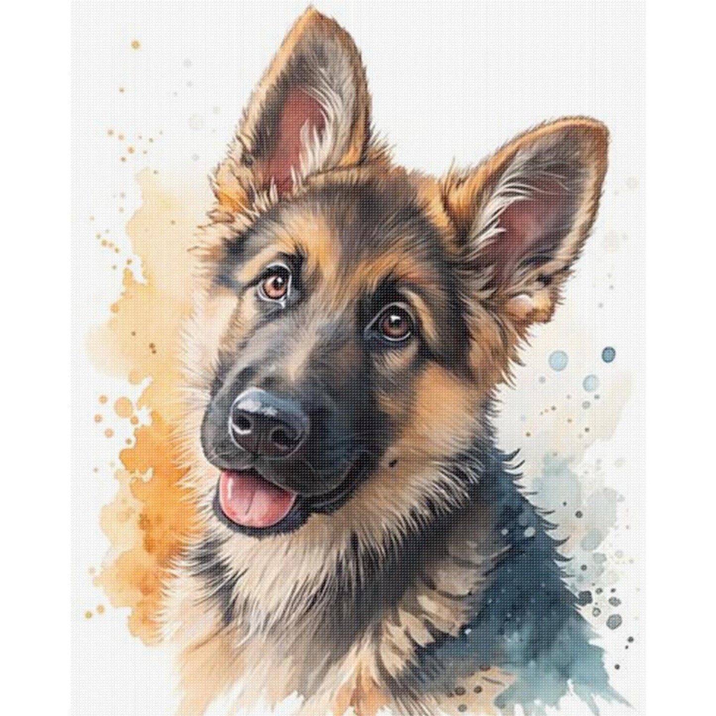 German Shepherd-Dog - Full 11CT Stamped Cross Stitch 40x50CM - Huacan
