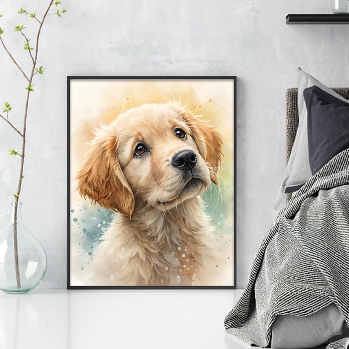 Golden Retriever-Dog - Full 11CT Stamped Cross Stitch 40x50CM - Huacan