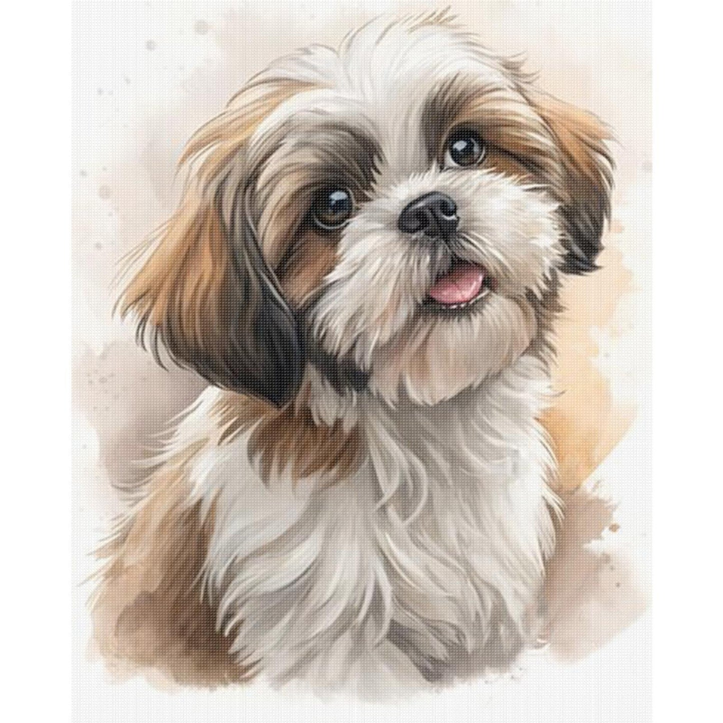 Shih Tzu-Dog - Full 11CT Stamped Cross Stitch 40x50CM - Huacan