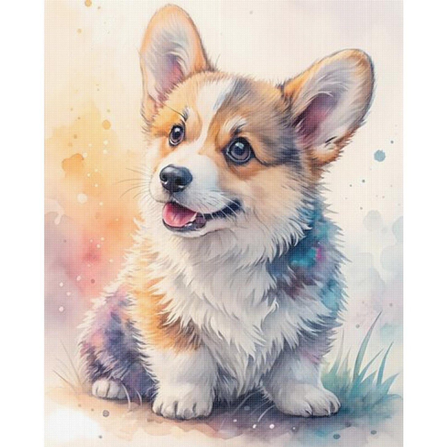 Corgi-Dog - Full 11CT Stamped Cross Stitch 40x50CM - Huacan