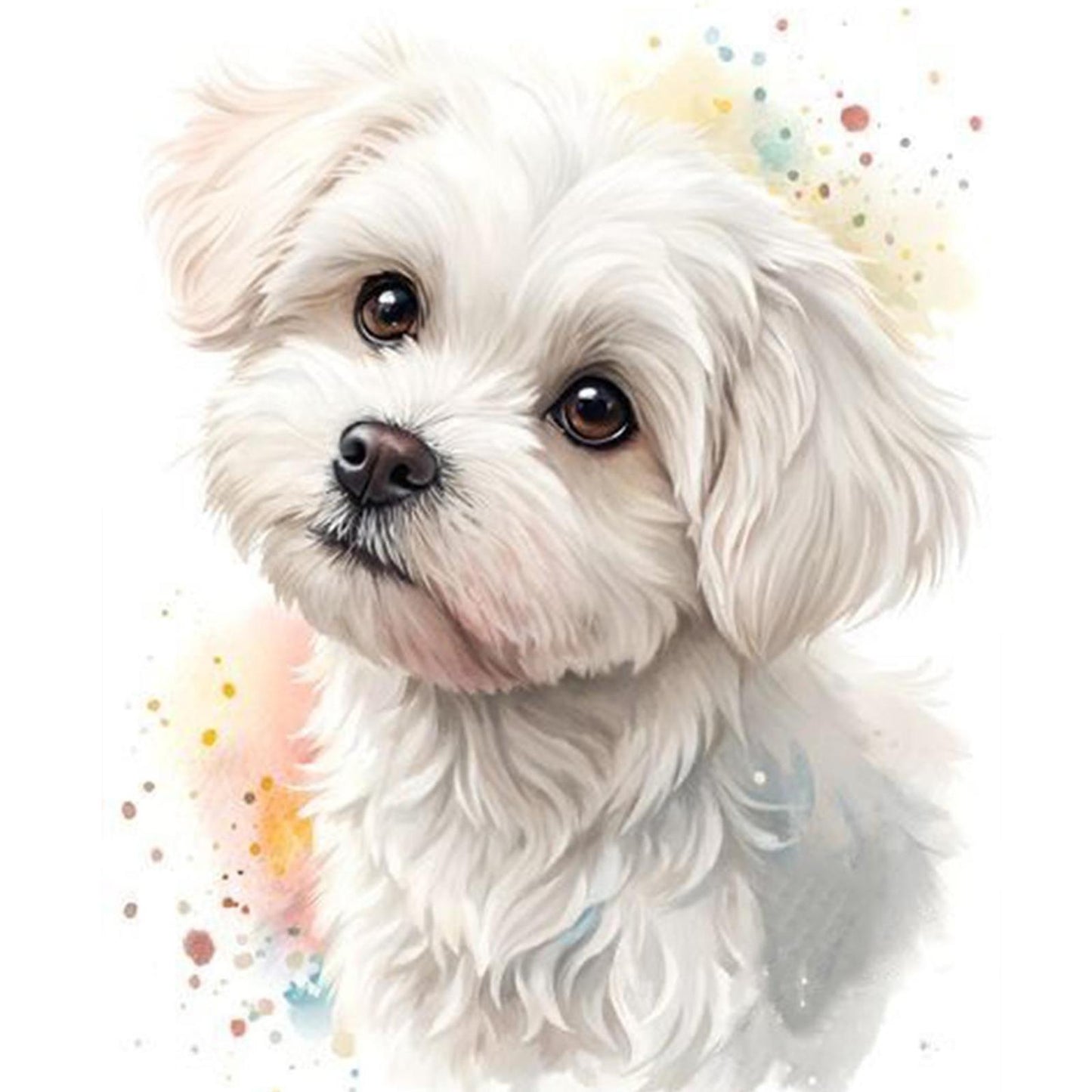 Maltese-Dog - Full 11CT Stamped Cross Stitch 40x50CM - Huacan