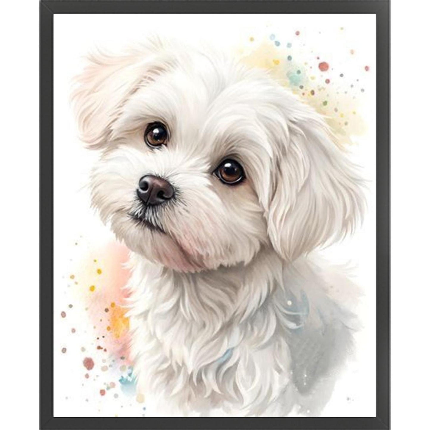 Maltese-Dog - Full 11CT Stamped Cross Stitch 40x50CM - Huacan