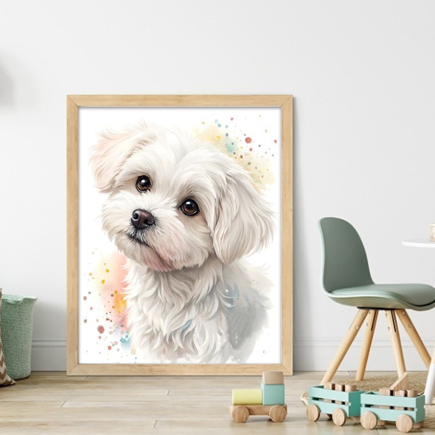 Maltese-Dog - Full 11CT Stamped Cross Stitch 40x50CM - Huacan