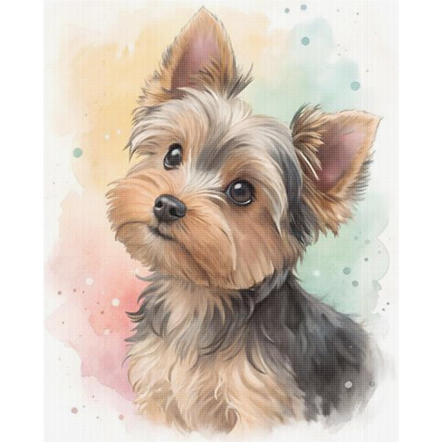 Yorkshire Terrier-Dog - Full 11CT Stamped Cross Stitch 40x50CM - Huacan