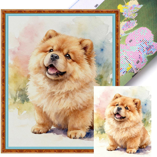 Chow Chow-Dog - Full 11CT Stamped Cross Stitch 40x50CM - Huacan