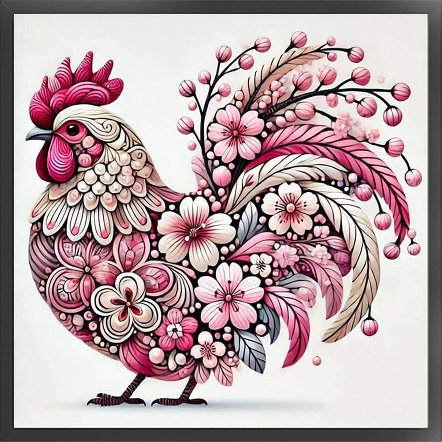 Chicken - Full 11CT Stamped Cross Stitch 40x40CM - Huacan
