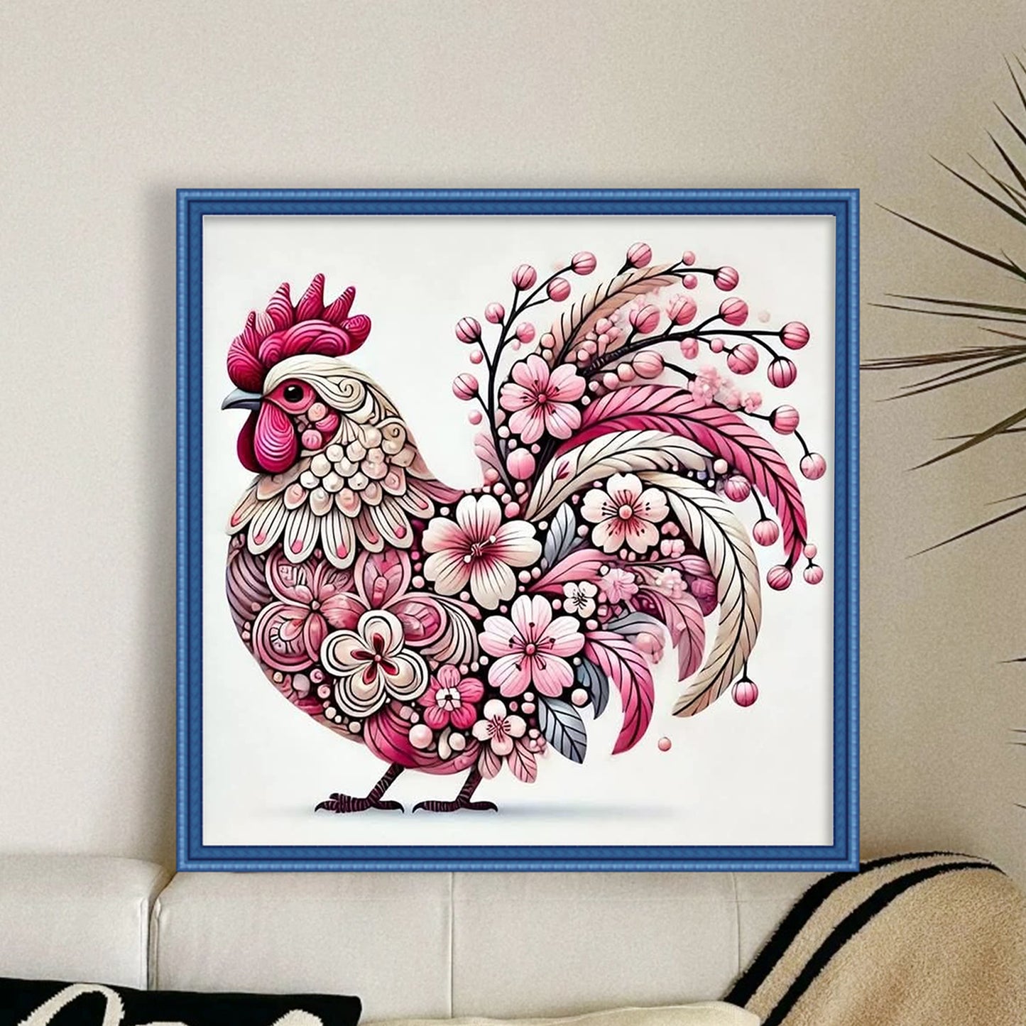 Chicken - Full 11CT Stamped Cross Stitch 40x40CM - Huacan