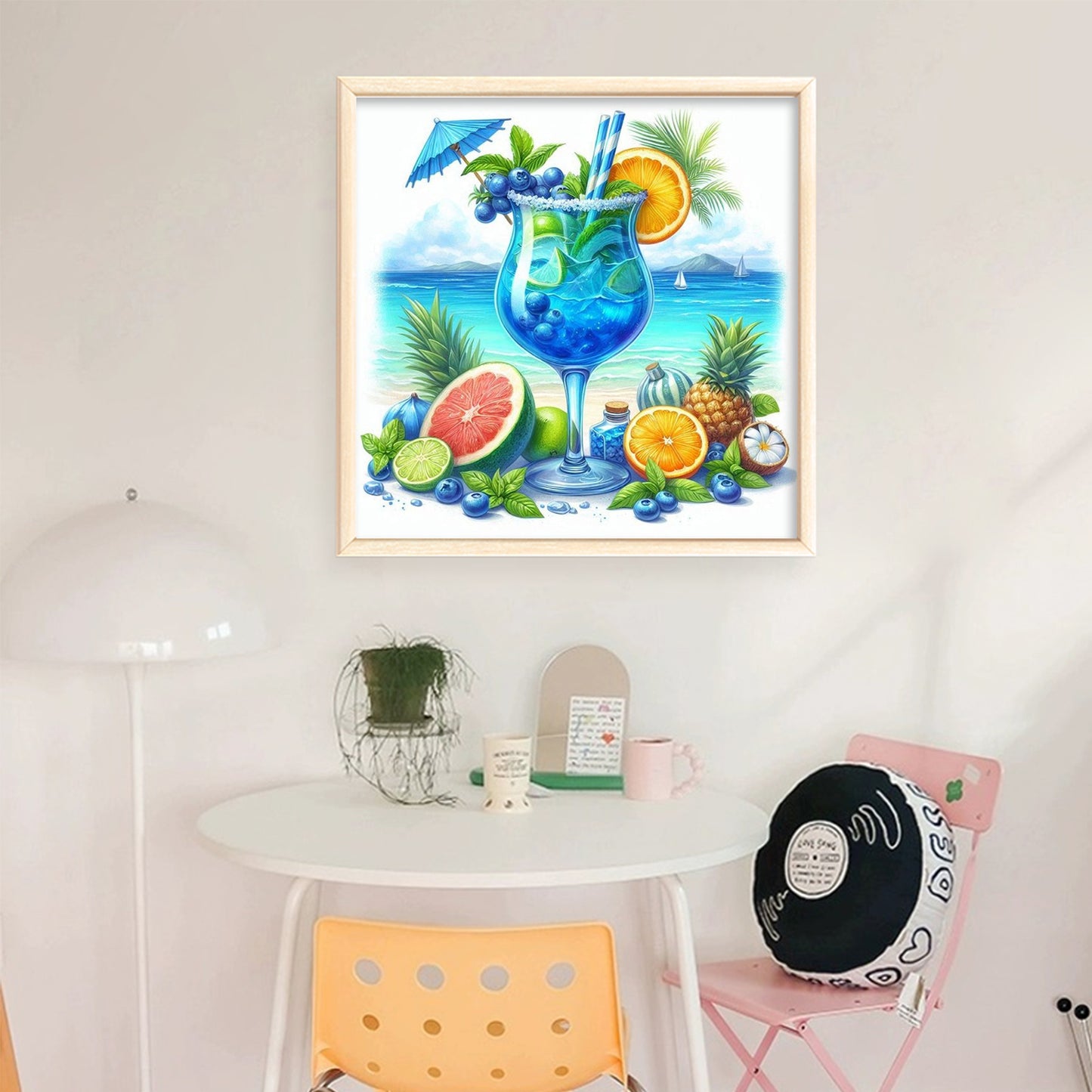 Beach Drinks - Full 11CT Stamped Cross Stitch 40x40CM - Huacan