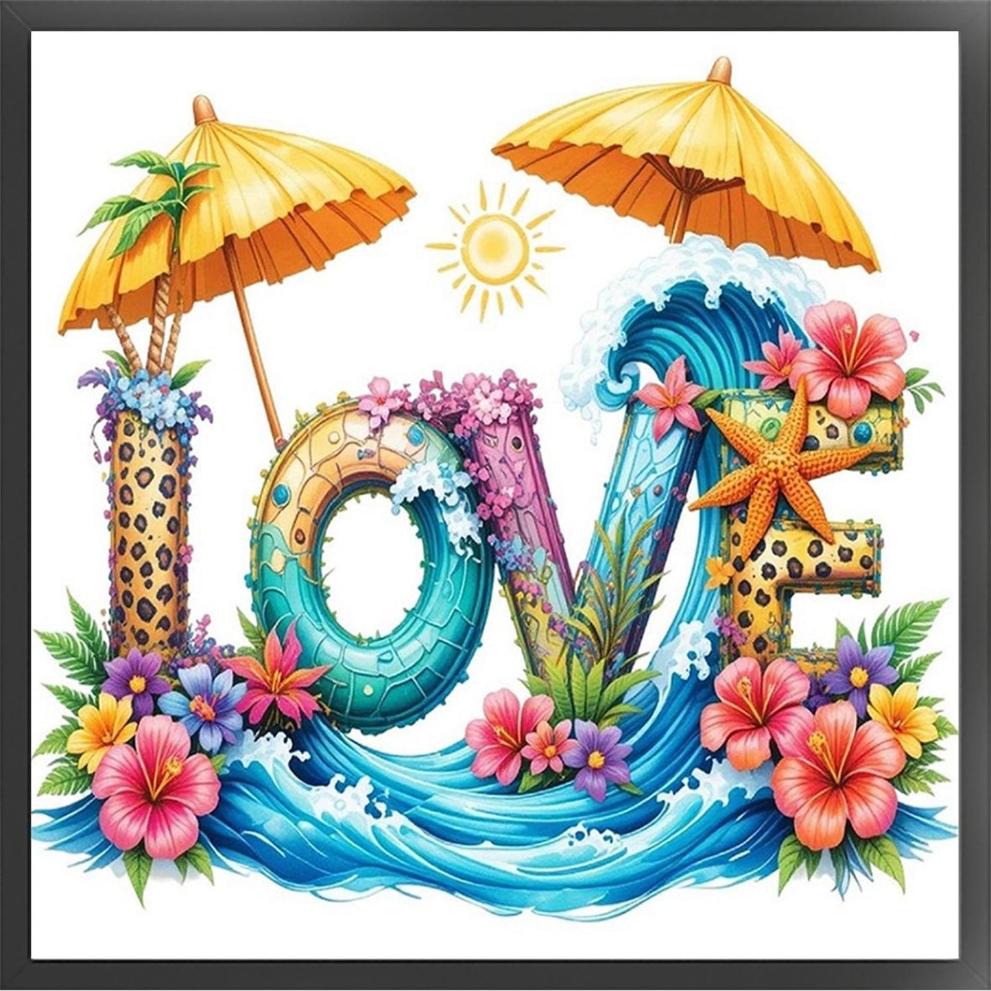 Seaside Vacation - Full 11CT Stamped Cross Stitch 40x40CM - Huacan