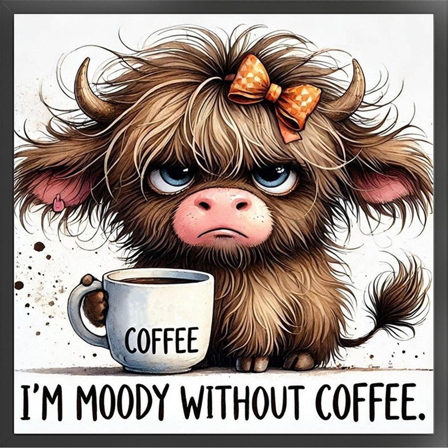 Coffee Yak - Full 11CT Stamped Cross Stitch 40x40CM - Huacan