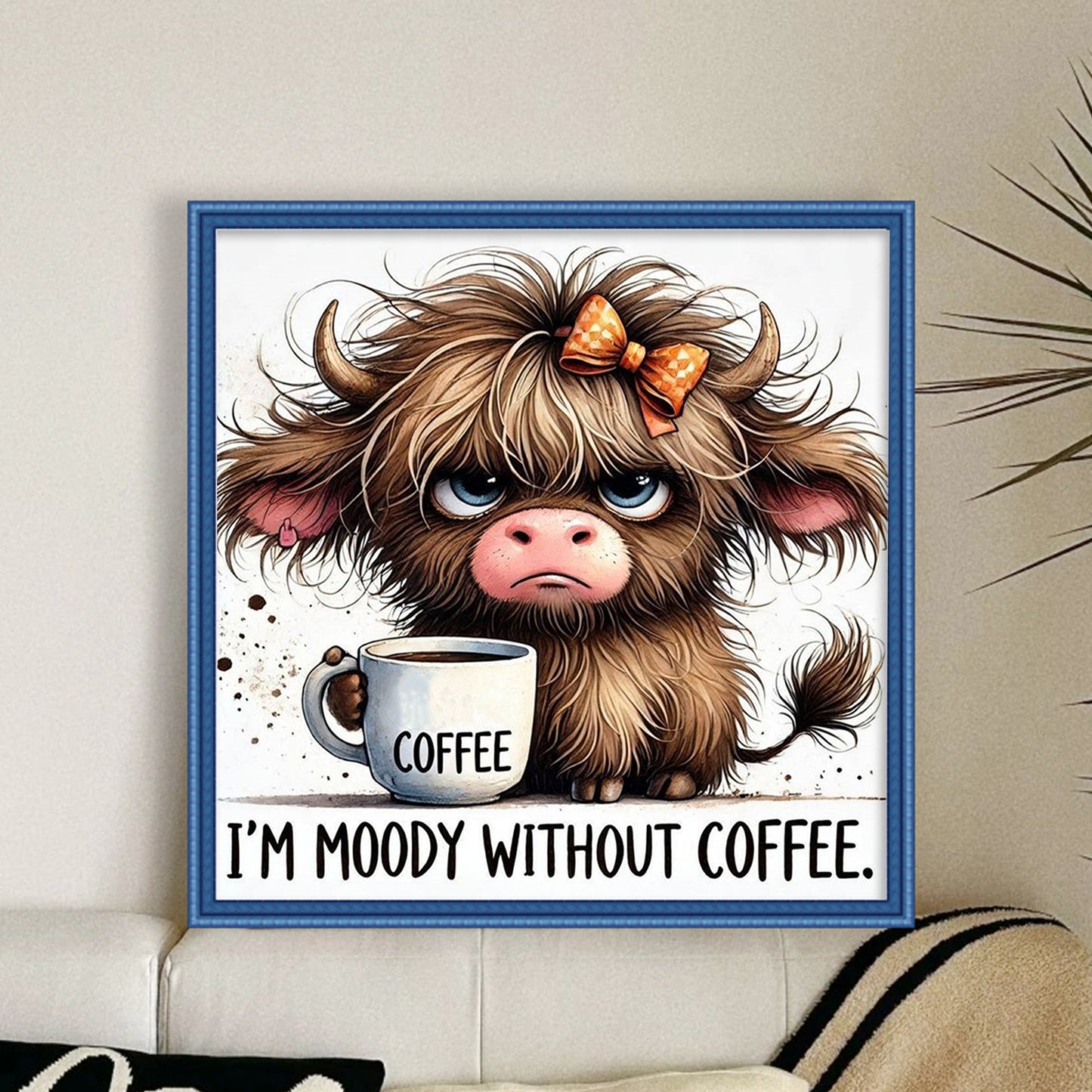Coffee Yak - Full 11CT Stamped Cross Stitch 40x40CM - Huacan
