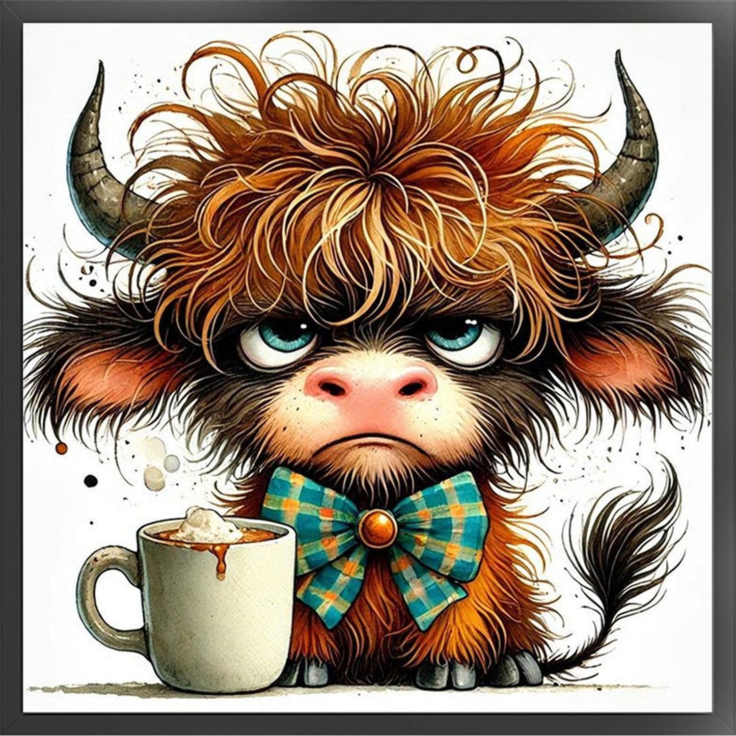 Coffee Yak - Full 11CT Stamped Cross Stitch 40x40CM - Huacan