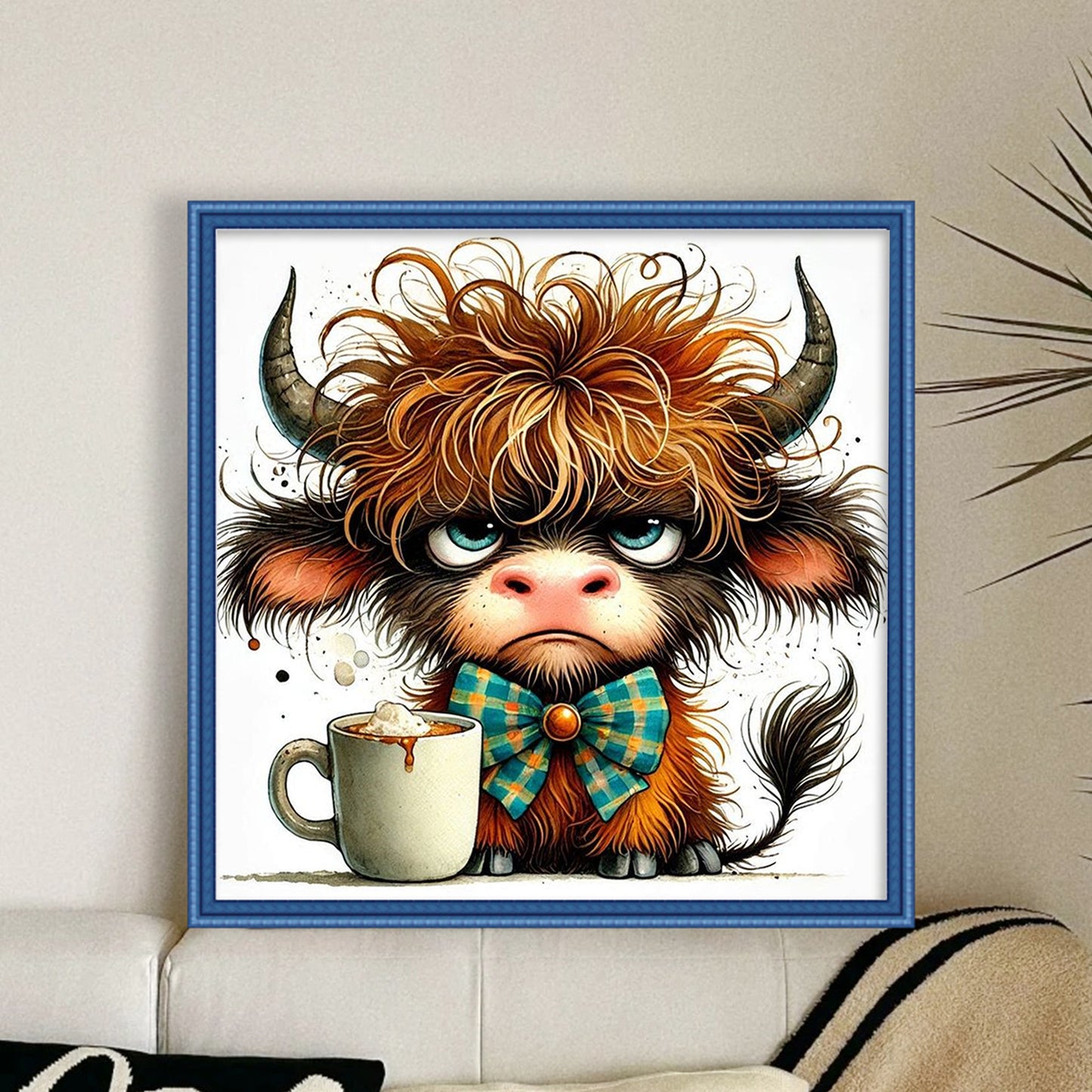 Coffee Yak - Full 11CT Stamped Cross Stitch 40x40CM - Huacan
