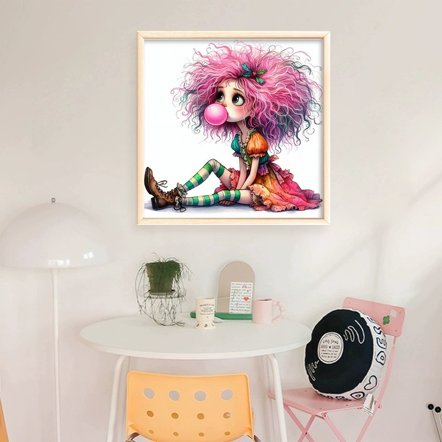 Whimsical Girl - Full 11CT Stamped Cross Stitch 40x40CM - Yishu